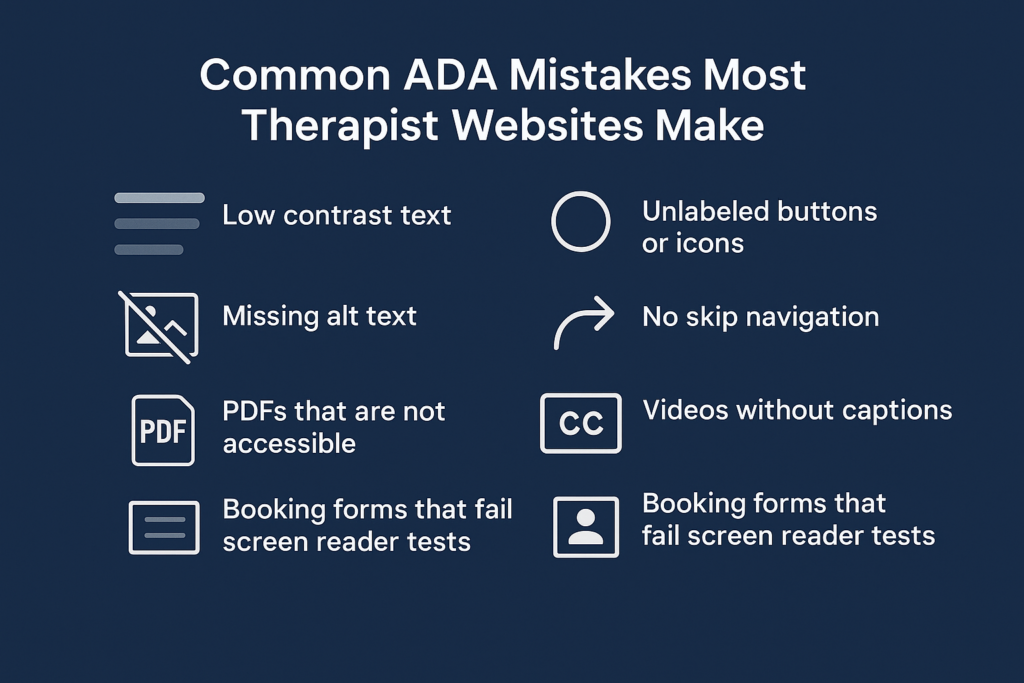 Common ADA Mistakes Most Therapist Websites Make
