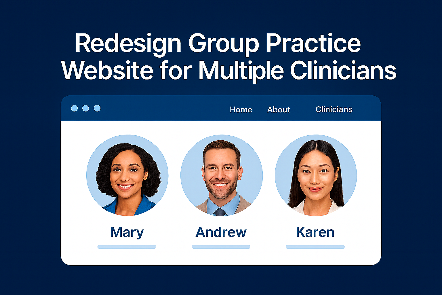 how to redesign a group practice website